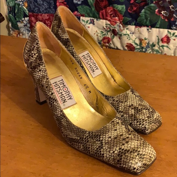 Timothy Hitsman Snakeskin size 6.5 Heels - Picture 8 of 8